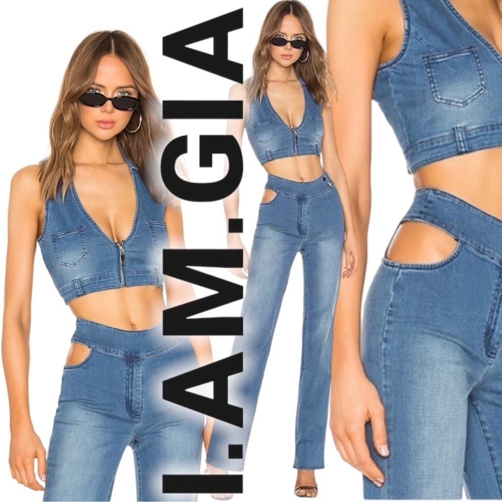 I. AM.GIA Kayla Side Cut Out Jeans Sz XXS